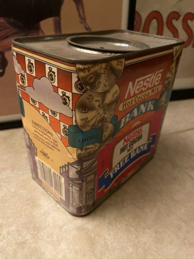 画像1: Nestle Cocoa Tin  bank ネスレ　ココア缶　ティン製の貯金箱