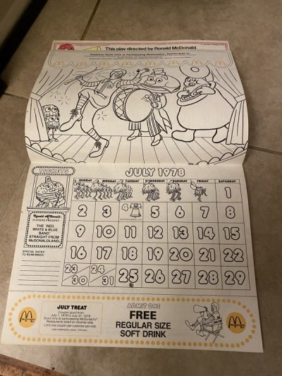 画像1: Mcdonald Calendar マクドナルドの色ぬりカレンダー　1978年