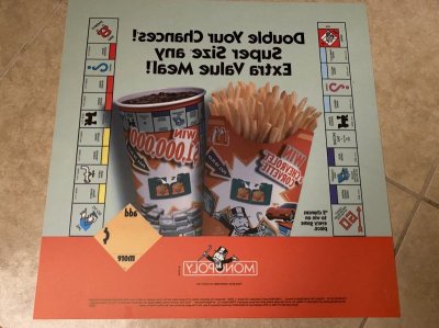 画像2: McDonald’s  Store Menu board  Monopoly マクドナルドの店頭販促用　メニュー　モノポリー