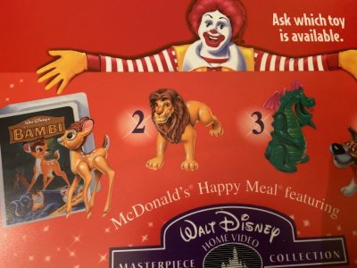 画像1: McDonald’s  Store Menu board  Walt Disney Home Video マクドナルドの店頭販促用　メニュー　ホームビデオ　ウォルトディズニー