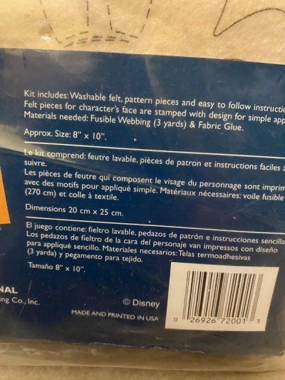 画像2: Disney Minnie Mouse Fabric Applique Kit ディズニー　ミニーマウスのアップリケキット