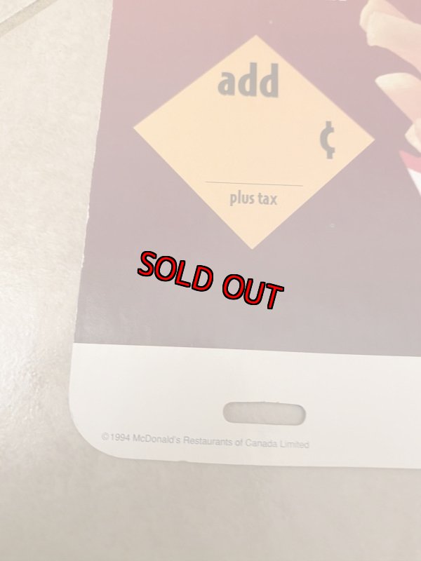 画像6: McDonald’s  Store Menu board　Flintstones 1994 マクドナルドの店頭販促用　紙メニュー　フリントストーンバージョン (6)