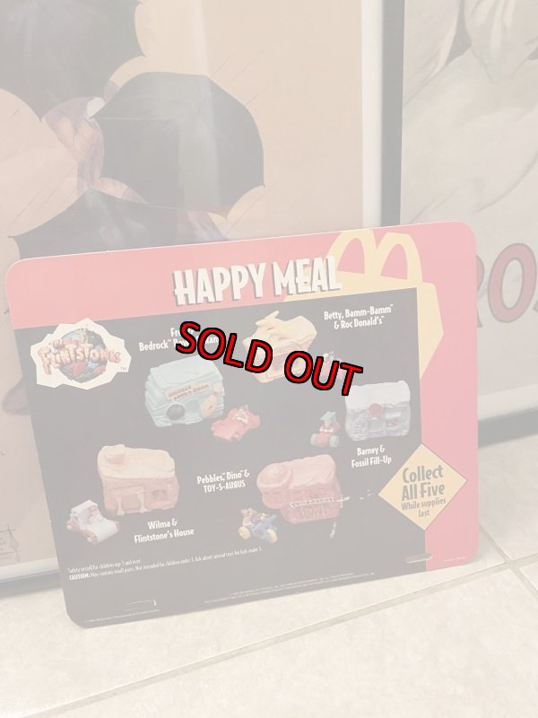 画像1: McDonald’s  Store Menu board　Flintstones 1994 マクドナルドの店頭販促用　紙メニュー　フリントストーンバージョン (1)