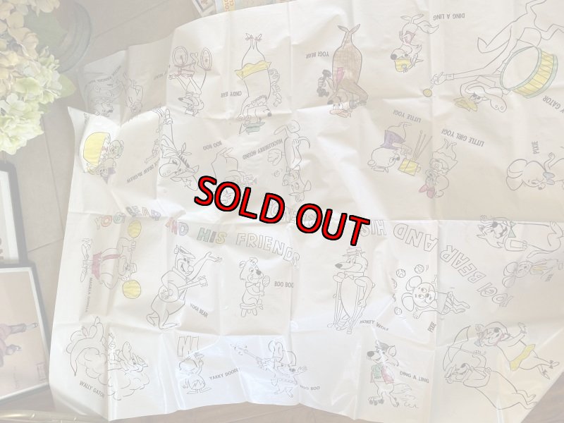 画像5: Hanna 　Barbera Yogi Bear Coloring Table Clothes ハンナバーベラ　ヨギベア の色塗りテーブルクロス (5)