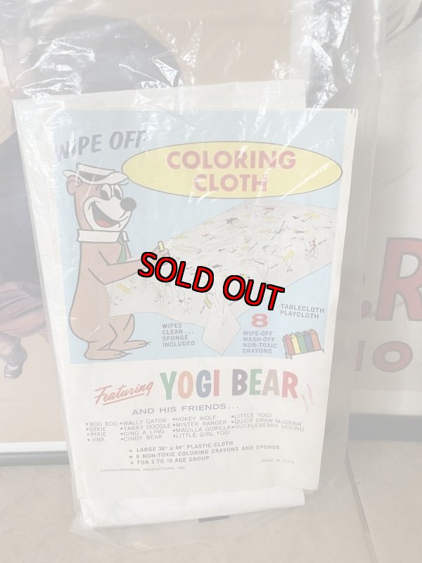 画像1: Hanna 　Barbera Yogi Bear Coloring Table Clothes ハンナバーベラ　ヨギベア の色塗りテーブルクロス (1)