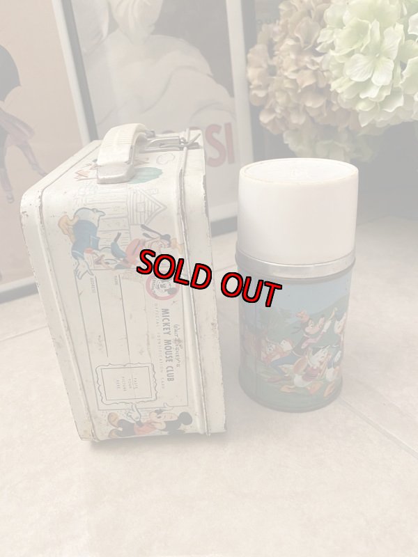 画像4: Mickey Mouse Club Tin Lunch Box With Thermos ミッキーマウスクラブのティン製　ランチボックス 水筒付き、60年代 (4)