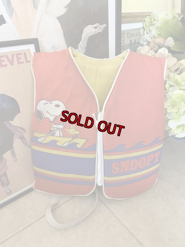 画像1: Snoopy Peanuts Kids Swim Life Vest スヌーピーの子供用ライフベスト (1)