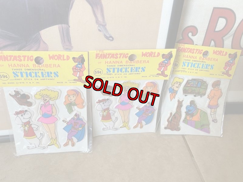 画像1: Fantastic World Of Hanna Barbera Stickers 1979 ハンナ・バーベラの3D ステッカー3枚セット (1)