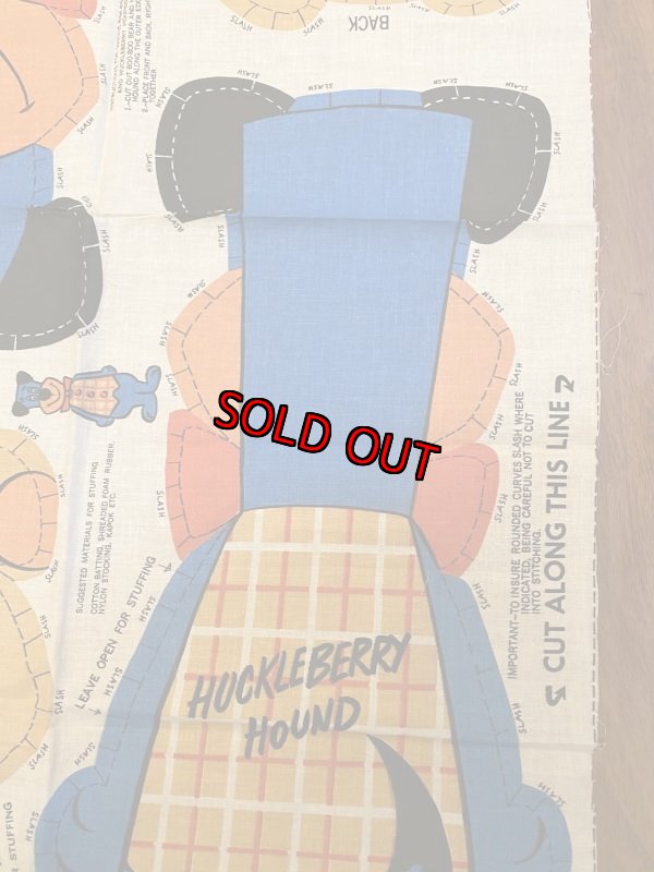 画像4:  Huckleberry Hound fabric pillow doll kit ハックルベリーハウンド　ハンナバーベラ　ピロードール　生地　キット (4)