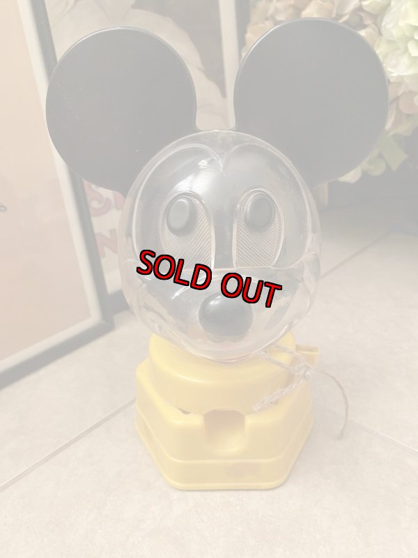 画像1: Disney Mickey Mouse  Gumball Machine ディズニーのミッキーマウス　イエロー　ガムボールマシン　1960年代 (1)