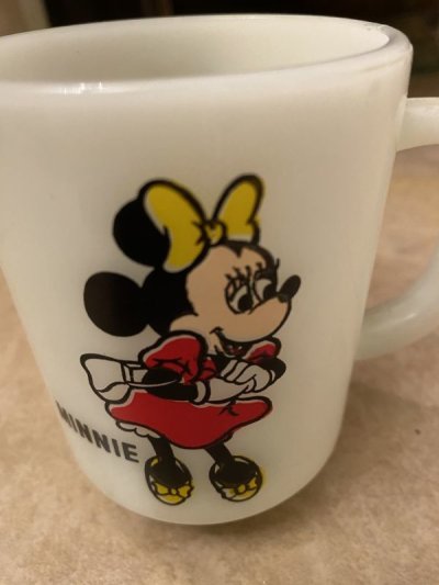 画像2: Fire King Disney Minnie Mouse Mug ファイヤーキング　ディズニー　ミニーマウス　ミルクグラス