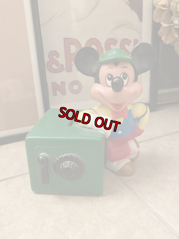 画像1: Disney Mickey Mouse  Vinyl doll coin bank ディズニーのミッキーマウス　ソフビ　貯金箱 (1)