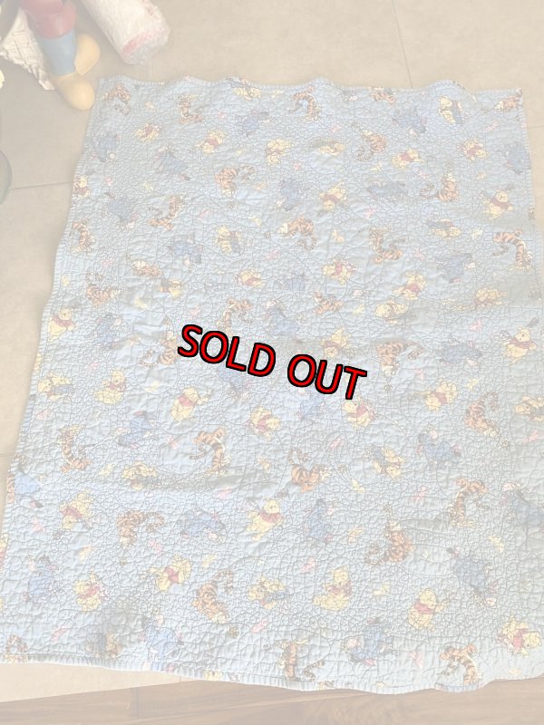画像1: Disney Pooh & Tiger Baby Fabric Blanket / ディズニー　プー＆ティガー　　ベイビーブランケット (1)