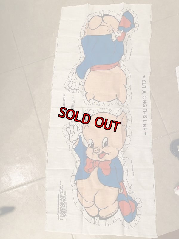 画像1: Porkey Pig Warner'sBro fabric pillow doll kit / ポーキーピッグ　ピロードール　生地　キット (1)