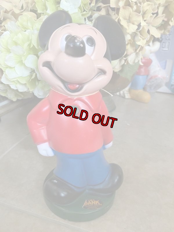 画像1: Disney Mickey Mouse  Vinyl doll coin bank / ディズニーのミッキーマウス　プラスチック製　貯金箱 (1)