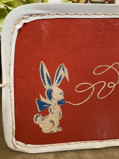 画像1: Red Rabbit  Kids Suite Case / 赤いウサギのアップリケ付　キッズ　スーツケース