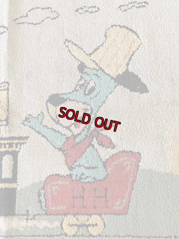 画像2:  Huckleberry Hound Rug  / ハックルベリーハウンド　ハンナバーベラ　ラグ　ベルギー製 (2)