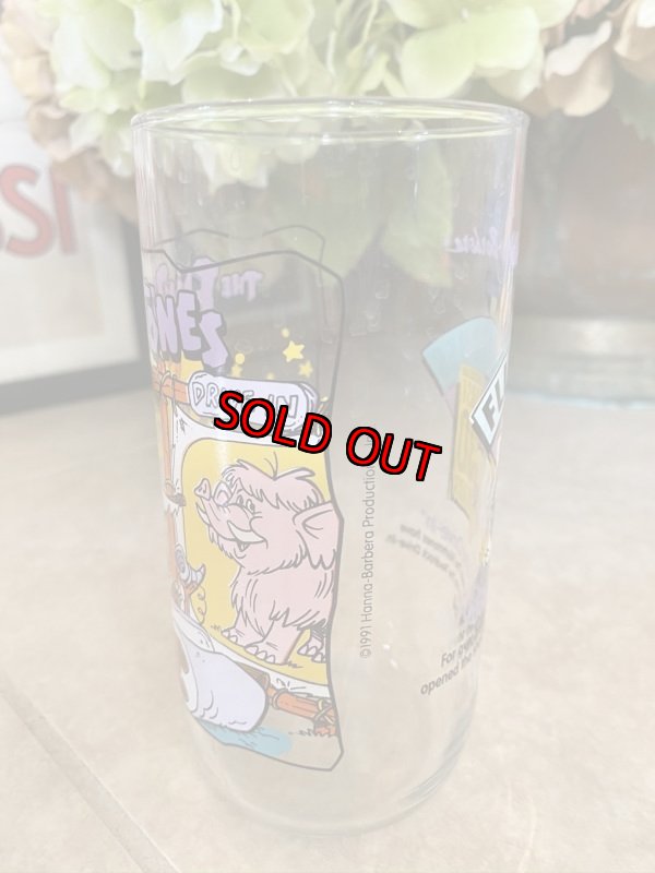 画像2: Hanna Barbera Flintstones Hardee‘s First  30 Years  Glass  /  フリントストーンズ、ハーディーズ　30年　イカダ　グラス (2)