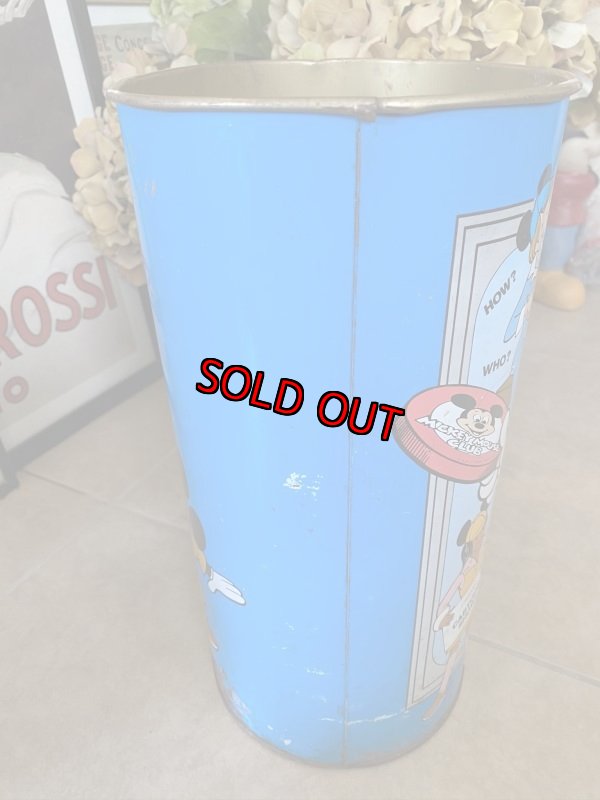 画像2: Disney Mickey Mouse Club  Tin Trash Can / ディズニーのミッキーマウスクラブ　ティン製　ゴミ箱　　70年代 (2)