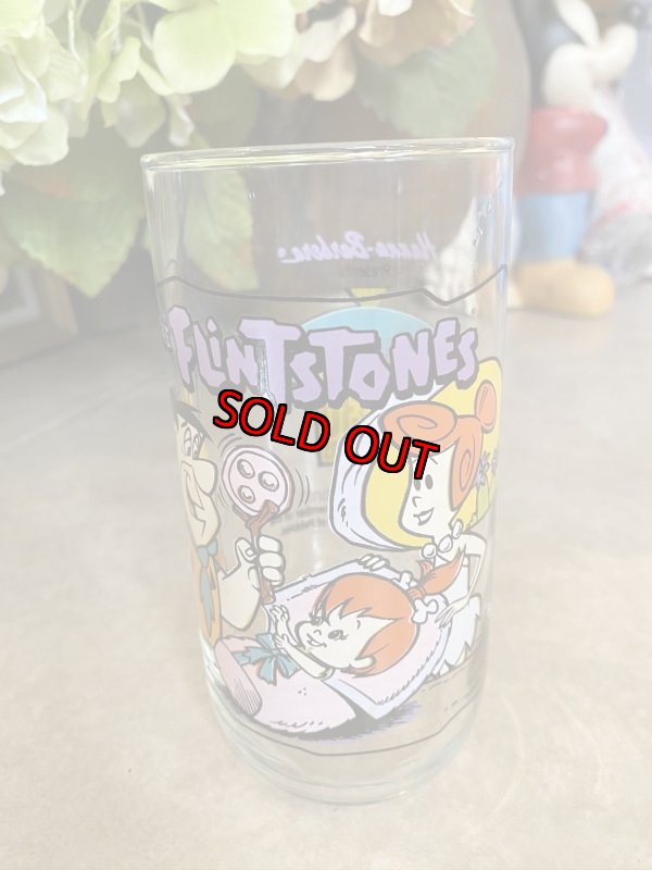 画像1: Hanna Barbera Flintstones Hardee‘s First  30 Years Baby Pebbles  Glass  /  フリントストーンズ　赤ちゃんペブルス　グラス (1)