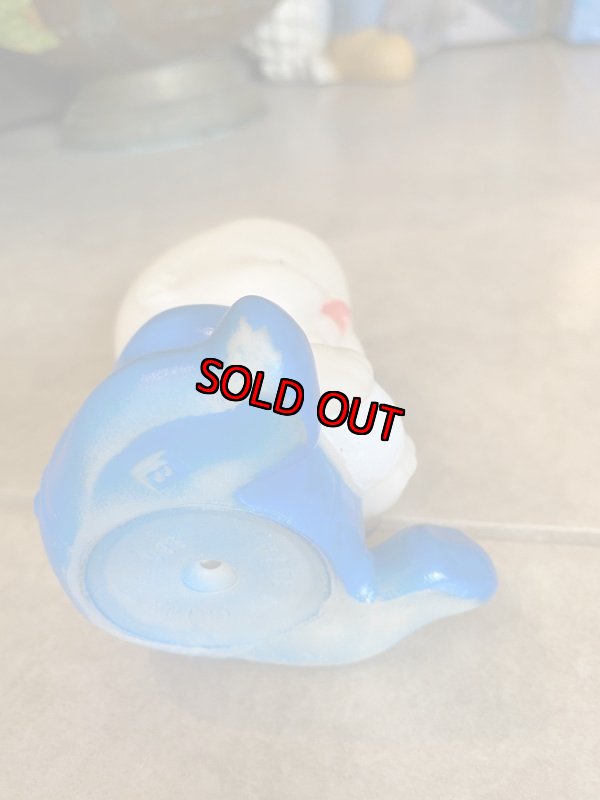 画像5: Blue Cloth Baby Boy Vinyl Squeak Doll / ブルーの洋服の男の子の赤ちゃん、ソフビ、ラバードール　 (5)