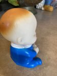 画像4: Blue Cloth Baby Boy Vinyl Squeak Doll / ブルーの洋服の男の子の赤ちゃん、ソフビ、ラバードール　 (4)