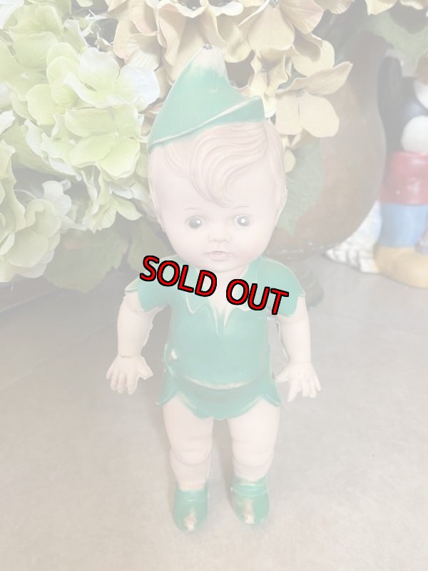 画像1: Peter Pan Sun Rubber Vinyl Squeak Doll / ピーターパン　サンラバー　ソフビ、ラバードール　 (1)