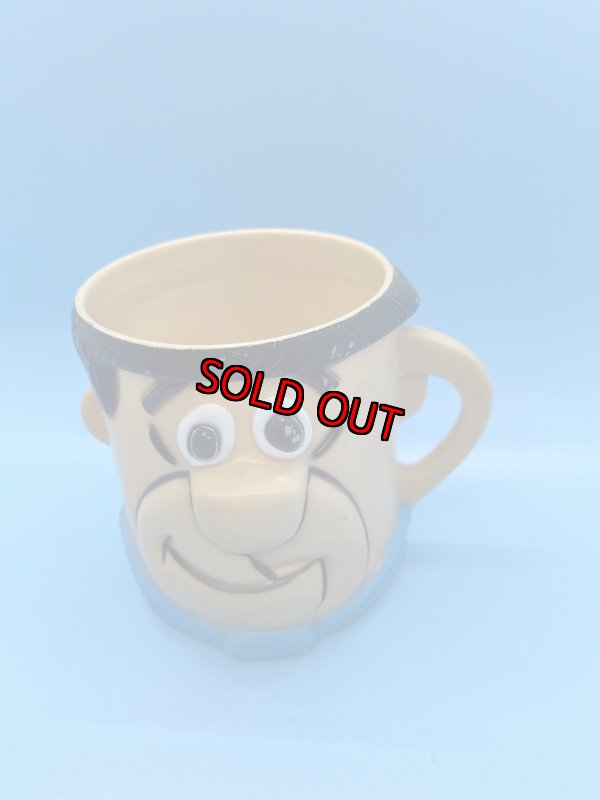 画像1: Hanna Barbera Flintstones Plastic Fred Face Mug / フリントストーンズ、プラスチック製フレッド、　フェイスマグ (1)