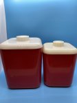 画像7: Red Plastic  Canister　With Lid  Set　Of 6 / レッド　プラスチック製　蓋付きキャニスター　6個セット　50‘s (7)