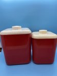 画像9: Red Plastic  Canister　With Lid  Set　Of 6 / レッド　プラスチック製　蓋付きキャニスター　6個セット　50‘s (9)