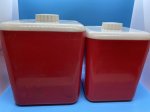 画像5: Red Plastic  Canister　With Lid  Set　Of 6 / レッド　プラスチック製　蓋付きキャニスター　6個セット　50‘s (5)