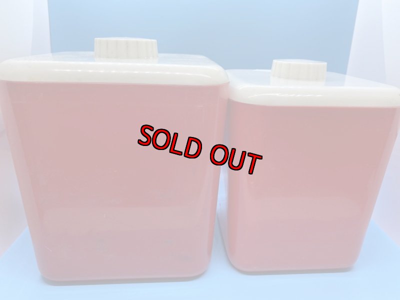 画像5: Red Plastic  Canister　With Lid  Set　Of 6 / レッド　プラスチック製　蓋付きキャニスター　6個セット　50‘s (5)