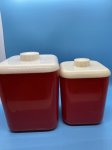 画像8: Red Plastic  Canister　With Lid  Set　Of 6 / レッド　プラスチック製　蓋付きキャニスター　6個セット　50‘s (8)