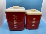 画像6: Red Plastic  Canister　With Lid  Set　Of 6 / レッド　プラスチック製　蓋付きキャニスター　6個セット　50‘s (6)