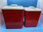 画像4: Red Plastic  Canister　With Lid  Set　Of 6 / レッド　プラスチック製　蓋付きキャニスター　6個セット　50‘s (4)