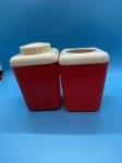 画像14: Red Plastic  Canister　With Lid  Set　Of 6 / レッド　プラスチック製　蓋付きキャニスター　6個セット　50‘s (14)