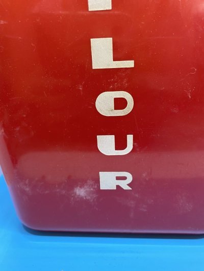 画像1: Red Plastic  Canister　With Lid  Set　Of 6 / レッド　プラスチック製　蓋付きキャニスター　6個セット　50‘s