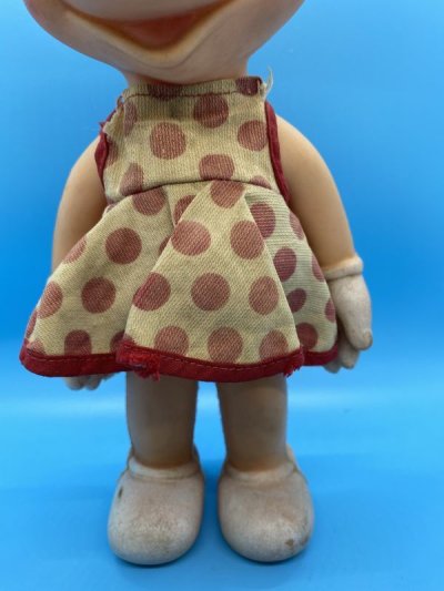 画像3: Disney  Sun Rubber Minnie Mouse Vinyl Squeak  Doll  With Dot Cloth / ディズニー　ミニーマウス　サンラバー　スクィーキードール