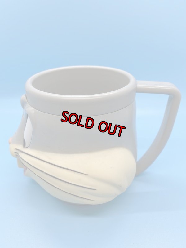 画像2:  Looney Tunes Bugs Bunny Face Plastic Mug /  ルーニーテューンズ   バックスバニー プラスチック製 フェイスマグ (2)