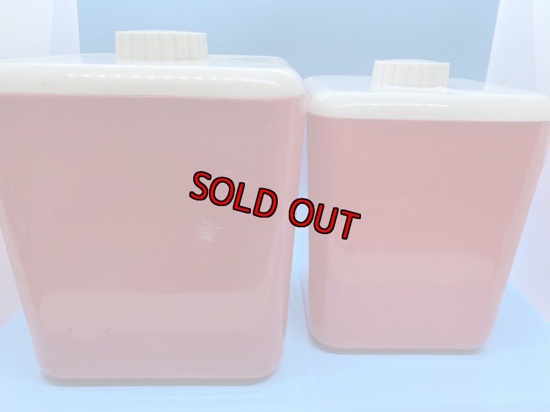 画像3: Red Plastic  Canister　With Lid  Set　Of 6 / レッド　プラスチック製　蓋付きキャニスター　6個セット　50‘s (3)