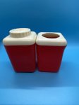 画像15: Red Plastic  Canister　With Lid  Set　Of 6 / レッド　プラスチック製　蓋付きキャニスター　6個セット　50‘s (15)