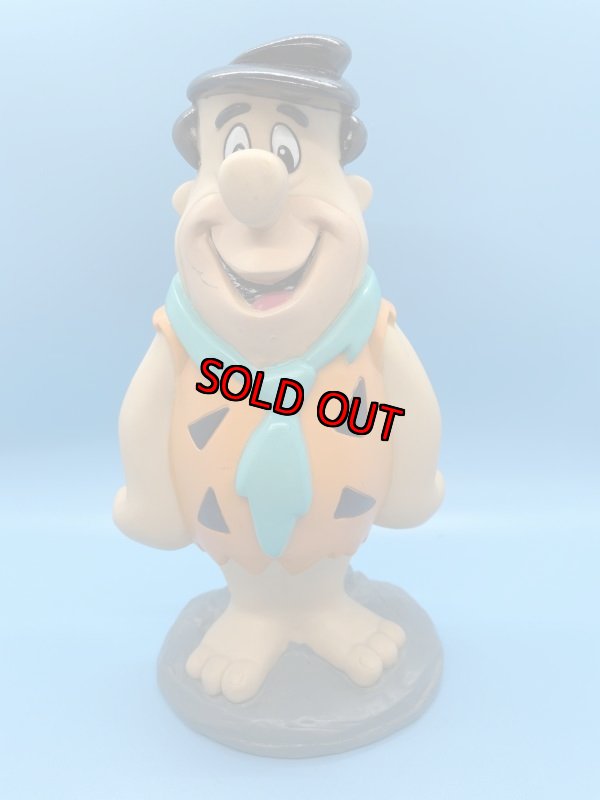 画像1: Hanna Barbera Flintstones Fred Plastic Coin Bank Doll / フリントストーン　フレッド　プラスチック製 貯金箱　ドール　1994年 (1)