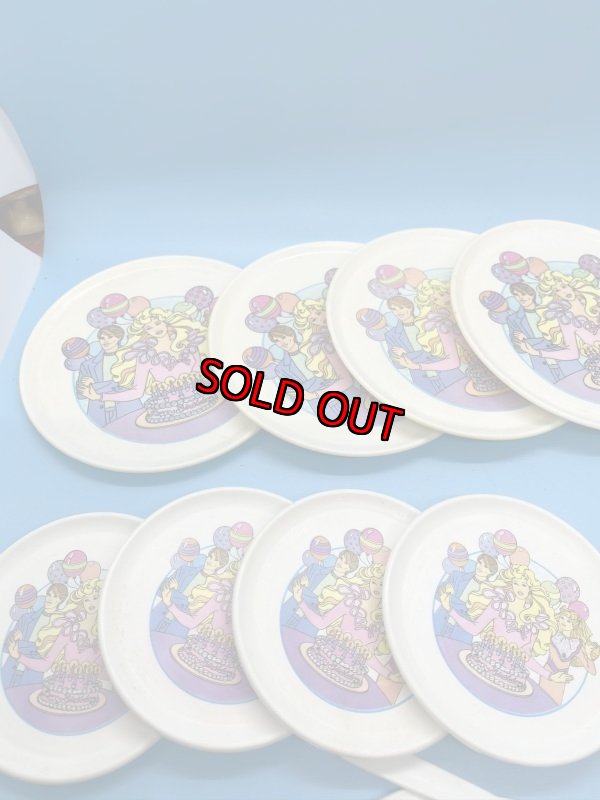 画像2: Barbie Mini kids toy Plastic cups,dishes set of 19 / バービーのプラスチック製ミニチュア、プレイセット　16ピース (2)