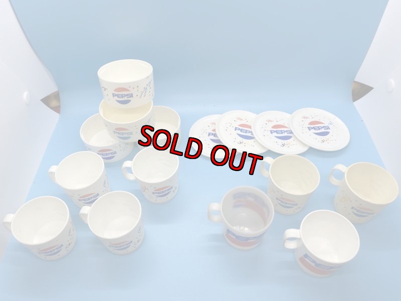 画像1: Pepsi Mini kids toy Plastic cups,dishes set of 16 / ペプシのプラスチック製ミニチュア、プレイセット　16ピース (1)