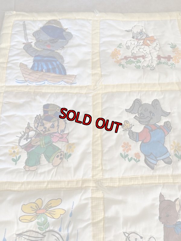 画像4: Appriques  Fabric Blanket / アップリケ　キルト　ブランケット (4)