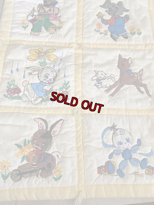 画像3: Appriques  Fabric Blanket / アップリケ　キルト　ブランケット (3)