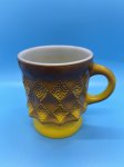 画像1: Fire King Yellow & Brown Kimberly  Mug / ファイヤーキング　キンバリー　イエロー＆ブラウン　マグ　(B) (1)