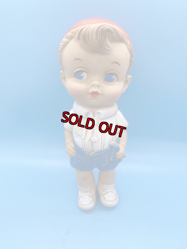 画像1: White Shirt、Blue Pants Boy Edward Mobley Vinyl Squeak Doll 1958 / 白シャツ,ブルーパンツの男の子、エドワード　モブレイ社　ソフビ、ラバードール　50年代 (1)
