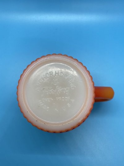 画像1: Fire King Orange Bottom Rib Mug / ファイヤーキング　オレンジ　ボトムリブ　マグ