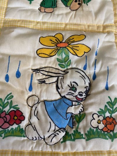 画像1: Appriques  Fabric Blanket / アップリケ　キルト　ブランケット